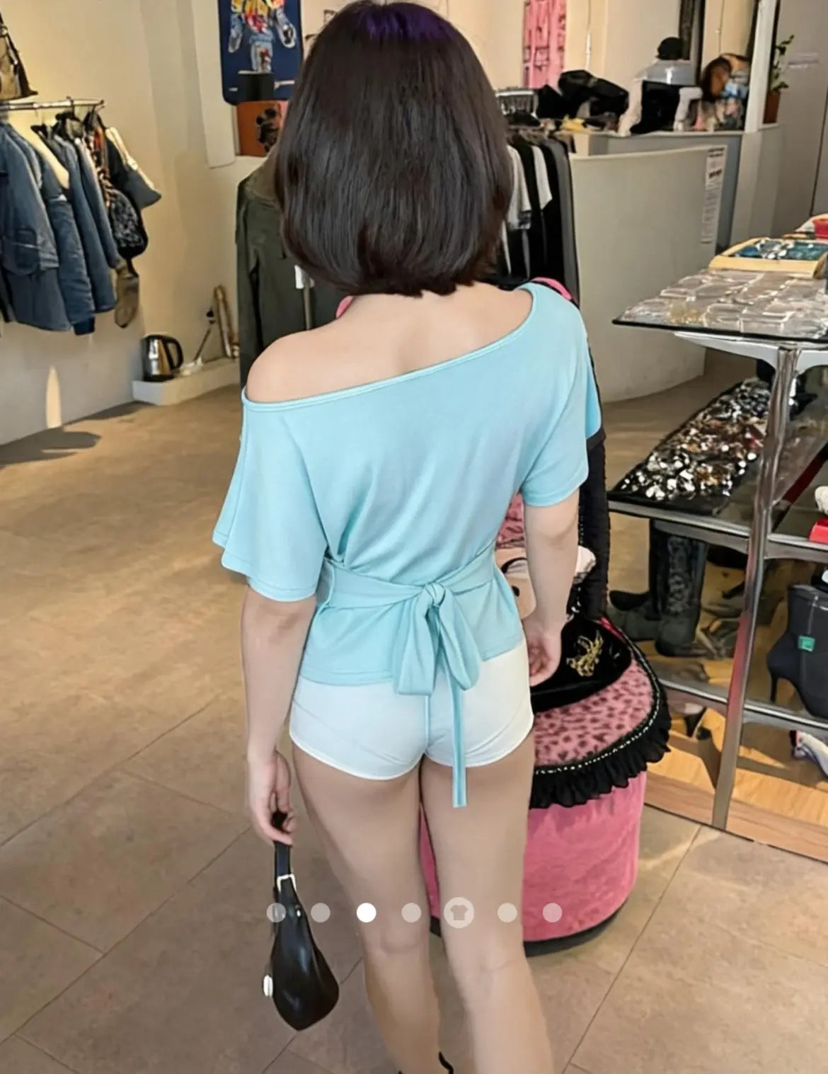 Belted Pullover T-Shirt // Mint Green