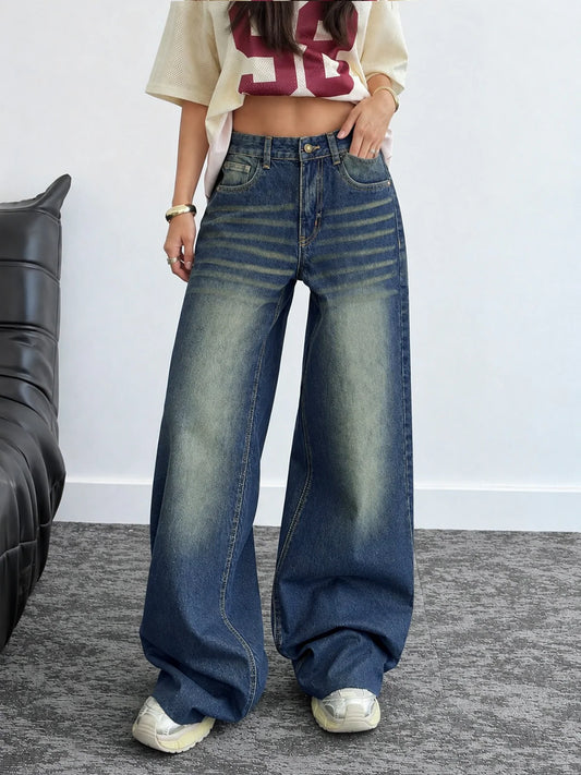 Wild Indigo // Blue Whisker Super Wide Leg Jeans