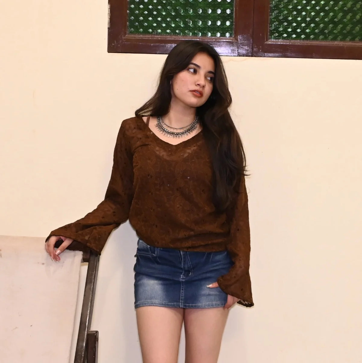 Veronica Sheer Top // Brown