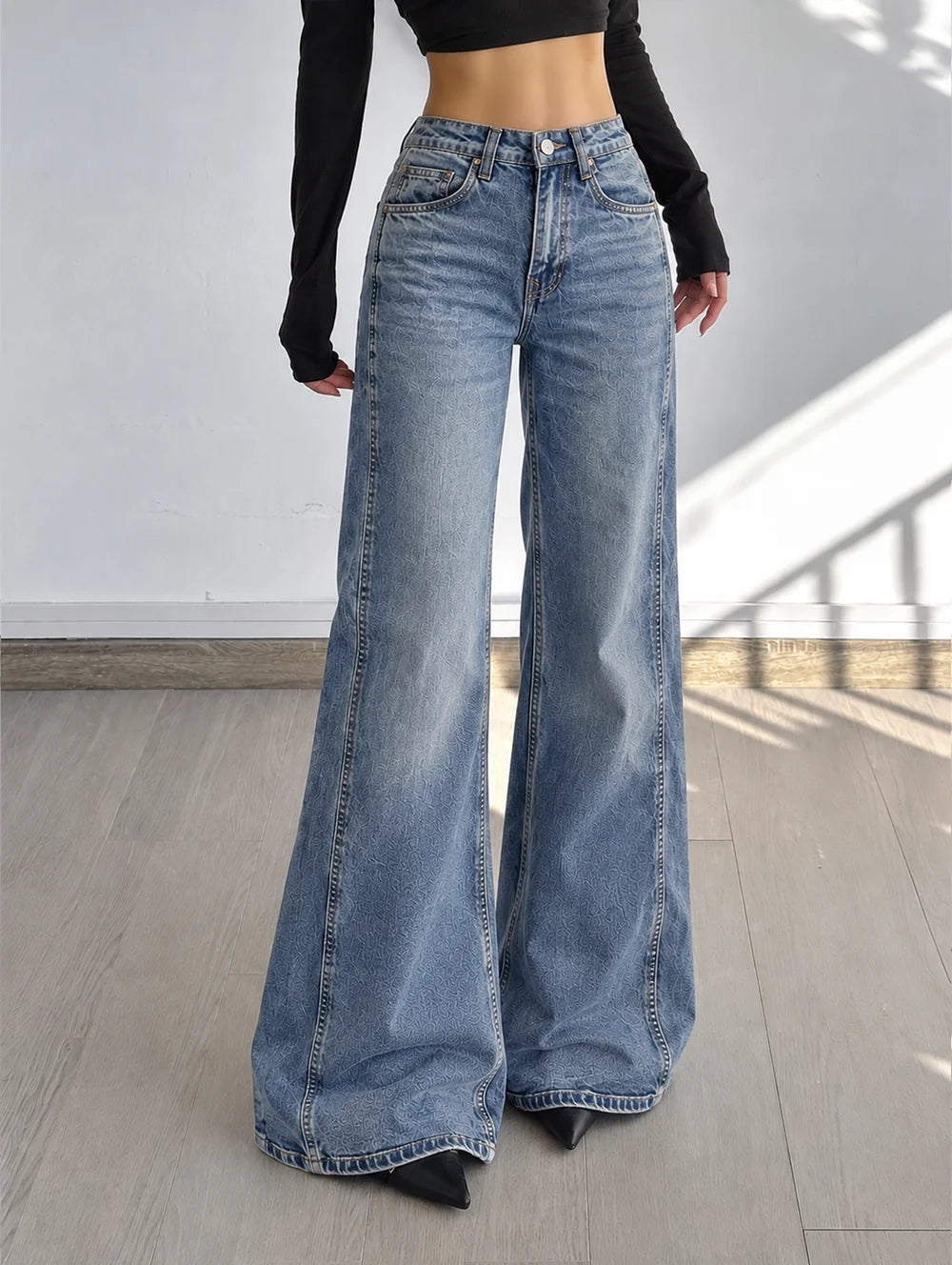 Sea Spray // Side Panelled Ultra Wide Leg Jeans