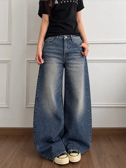 Deep Dusk Blue // Washed Wide Leg Jeans