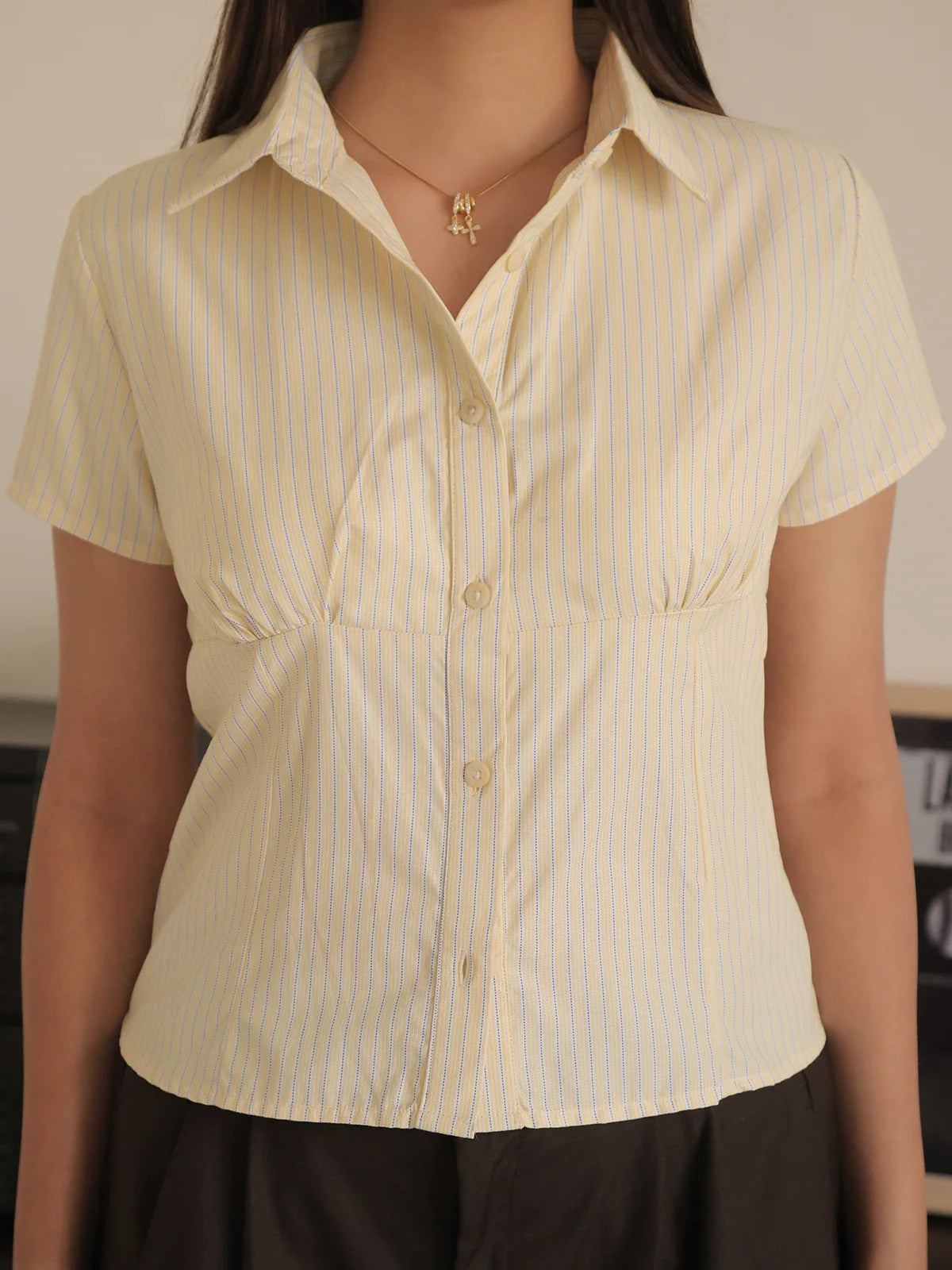 Butter Yellow // Short Sleeve Fitted Shirt