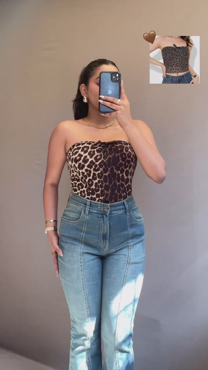 Bow Tube Top // Leopard Print