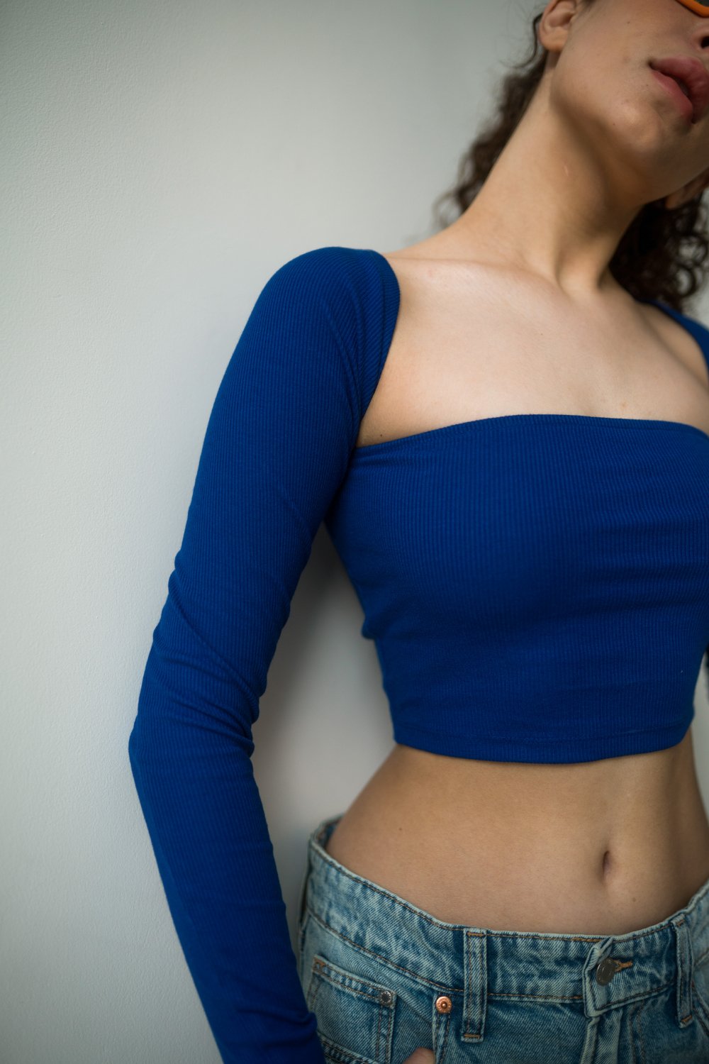 BONKERS // Royal Blue Ribbed Top