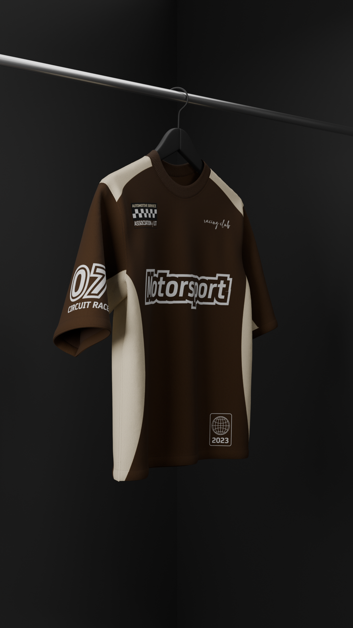 Motorsport Oversized T-shirt // Brown